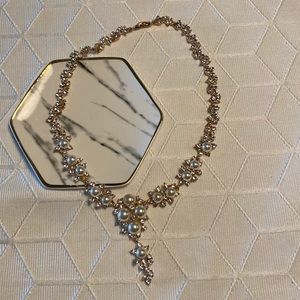 Pearl and Rhinestone Statement Necklace